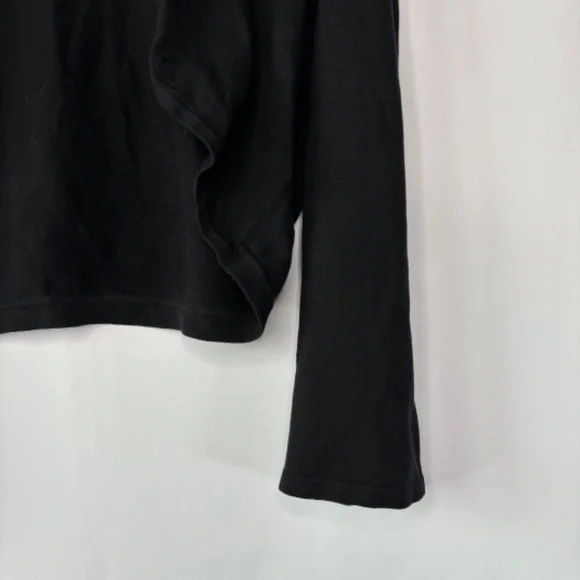 White House Black Market Women's Black Open Front Cropped Shirt Size XL - Picture 3 of 7